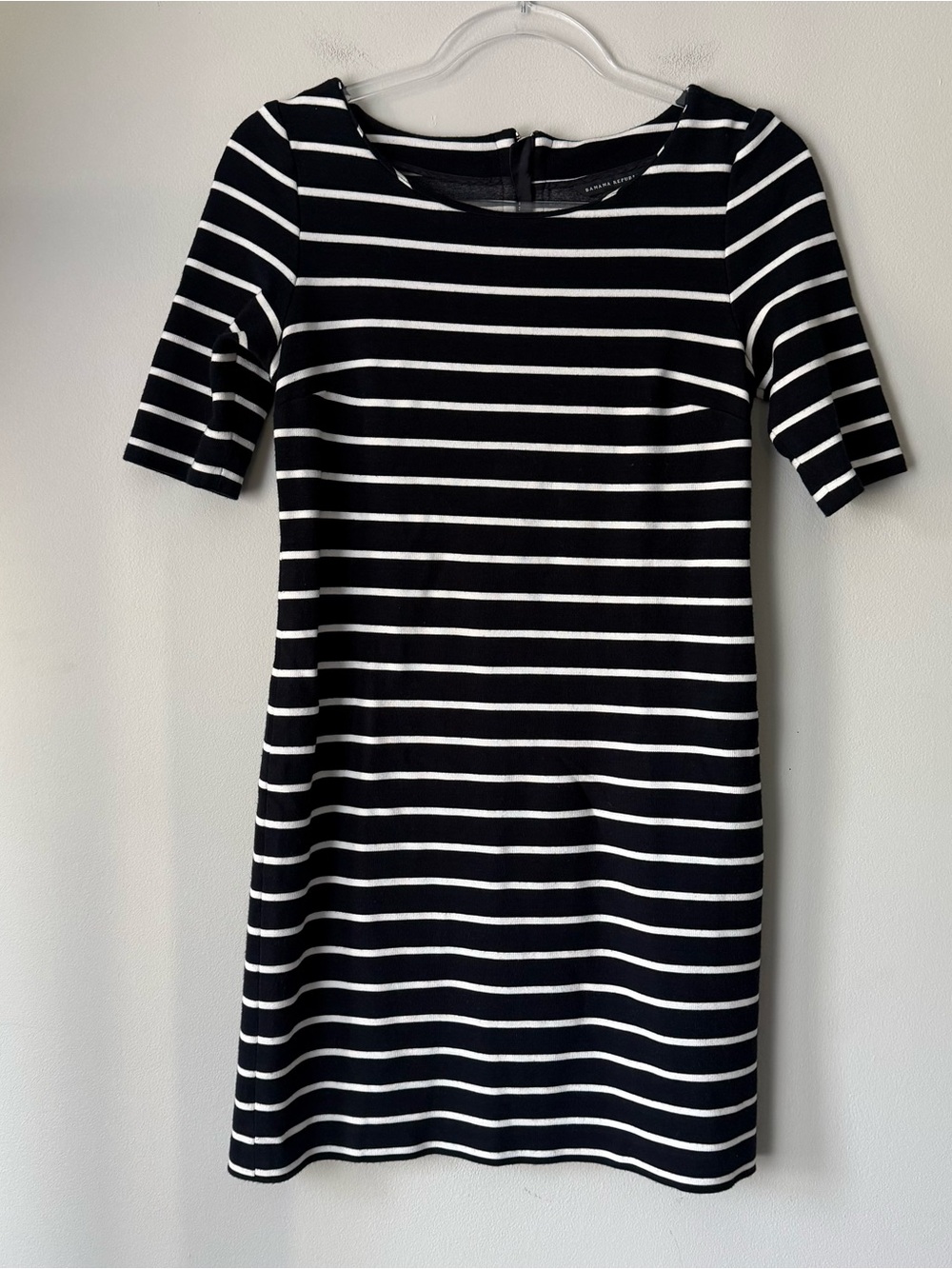 Banana Republic Black and White Striped Shift Dress